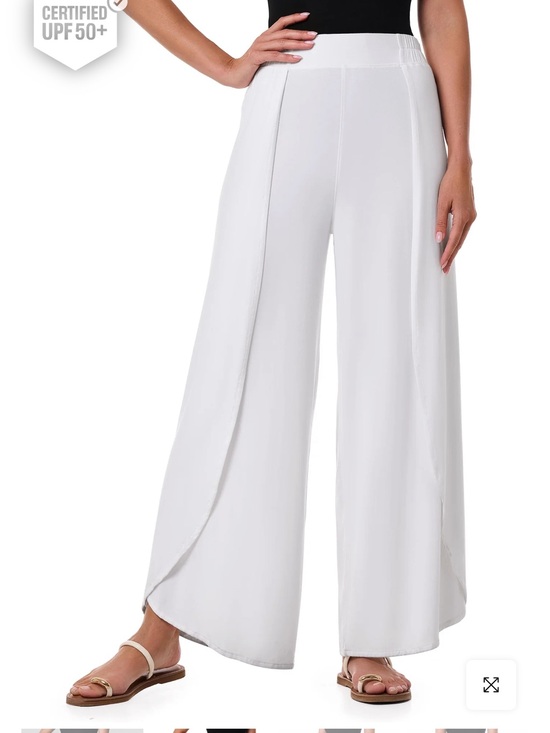 Coolibar Pants - NWT Coolibar UPF 50+ White Wide Leg Swimsuit Cover Up Pants Large